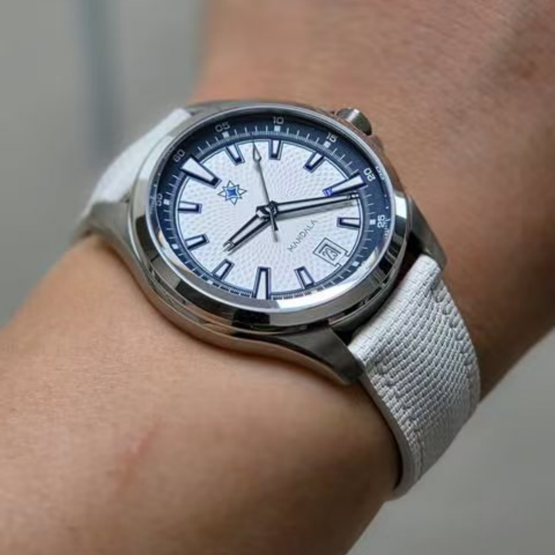 Luxury Watch Class - حزام ساعة من الجلد الطبيعي والمطاط