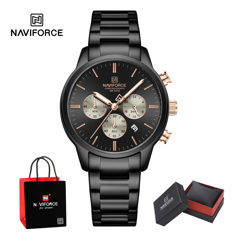 Luxury Watch Straps - ساعة نافيفورس للرجال كوارتز كرونوغراف مقاومة