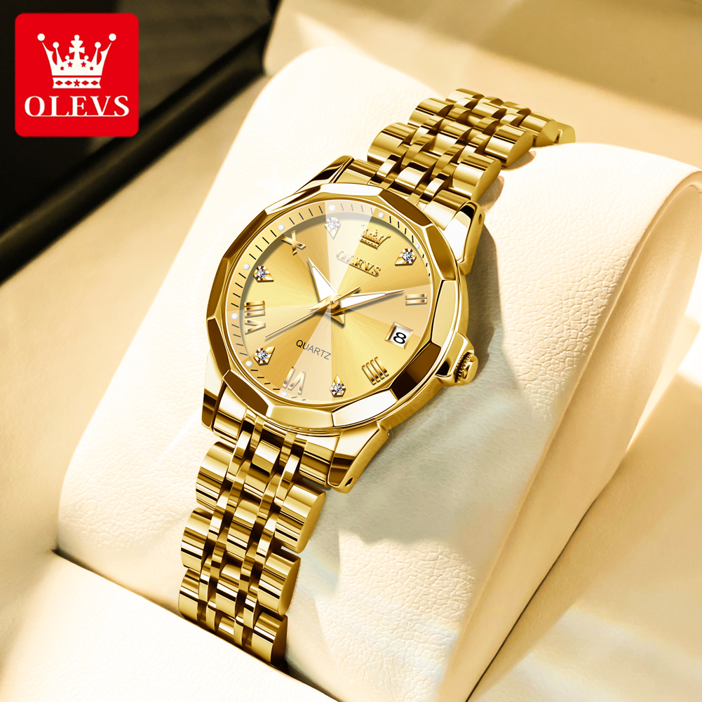 Luxury Watch Girl - ساعة OLEVS Fashion Golden للنساء من