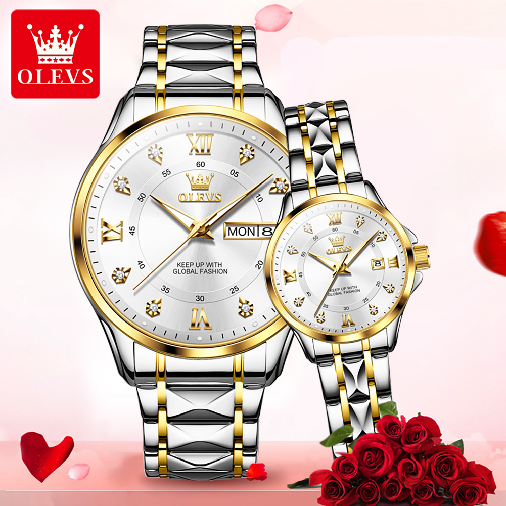 OLEVS 2906 ساعة الزوجين الأصلي - مراجعة Luxury Watch Wallpaper وسعره