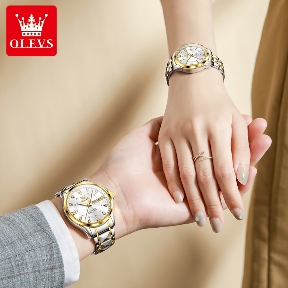 OLEVS 2906 ساعة الزوجين الأصلي - مراجعة Luxury Watch Wallpaper وسعره
