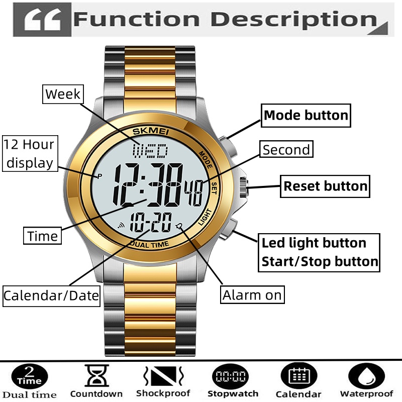 ساعات كرونوجراف Skmei-Men LED  - مراجعة Minute Repeater Watch وسعره