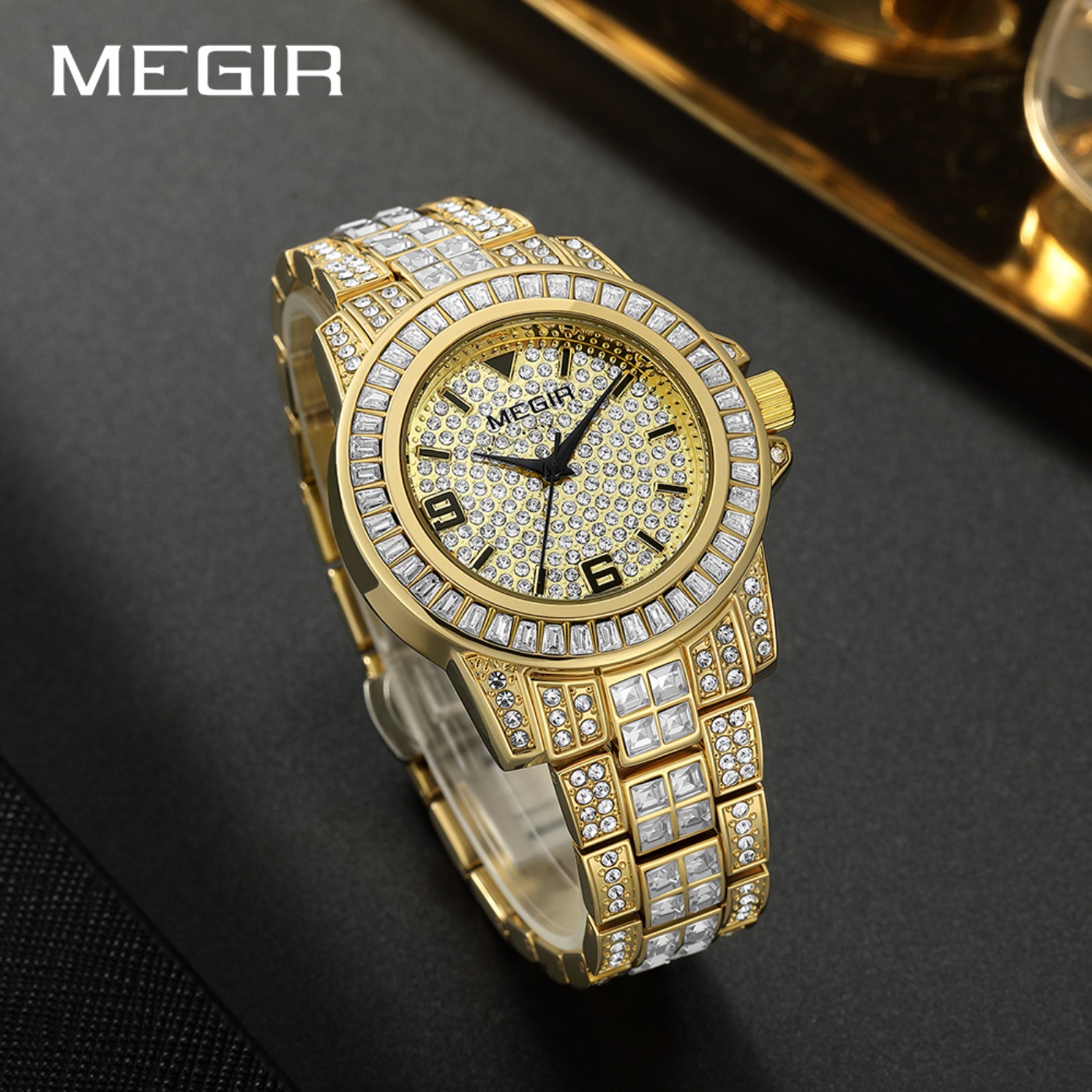 ساعات MEGIR الفاخرة المرصعة با - مراجعة Luxury Watch Straps وسعره