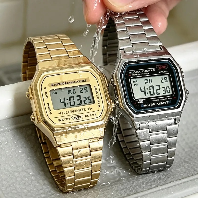 ساعات فاخرة F91W بحزام فولاذي، - مراجعة Luxury Watch Wallpaper وسعره