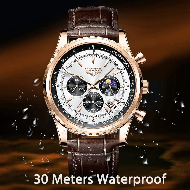 من LIGE جديد للرجال من أفضل ال - مراجعة Luxury Watch Low Price وسعره