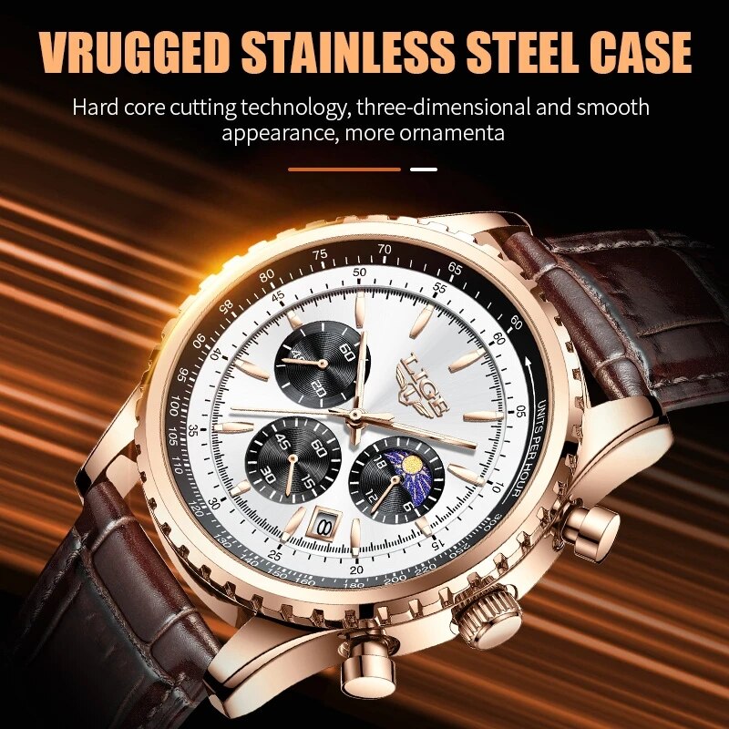 من LIGE جديد للرجال من أفضل ال - مراجعة Luxury Watch Low Price وسعره