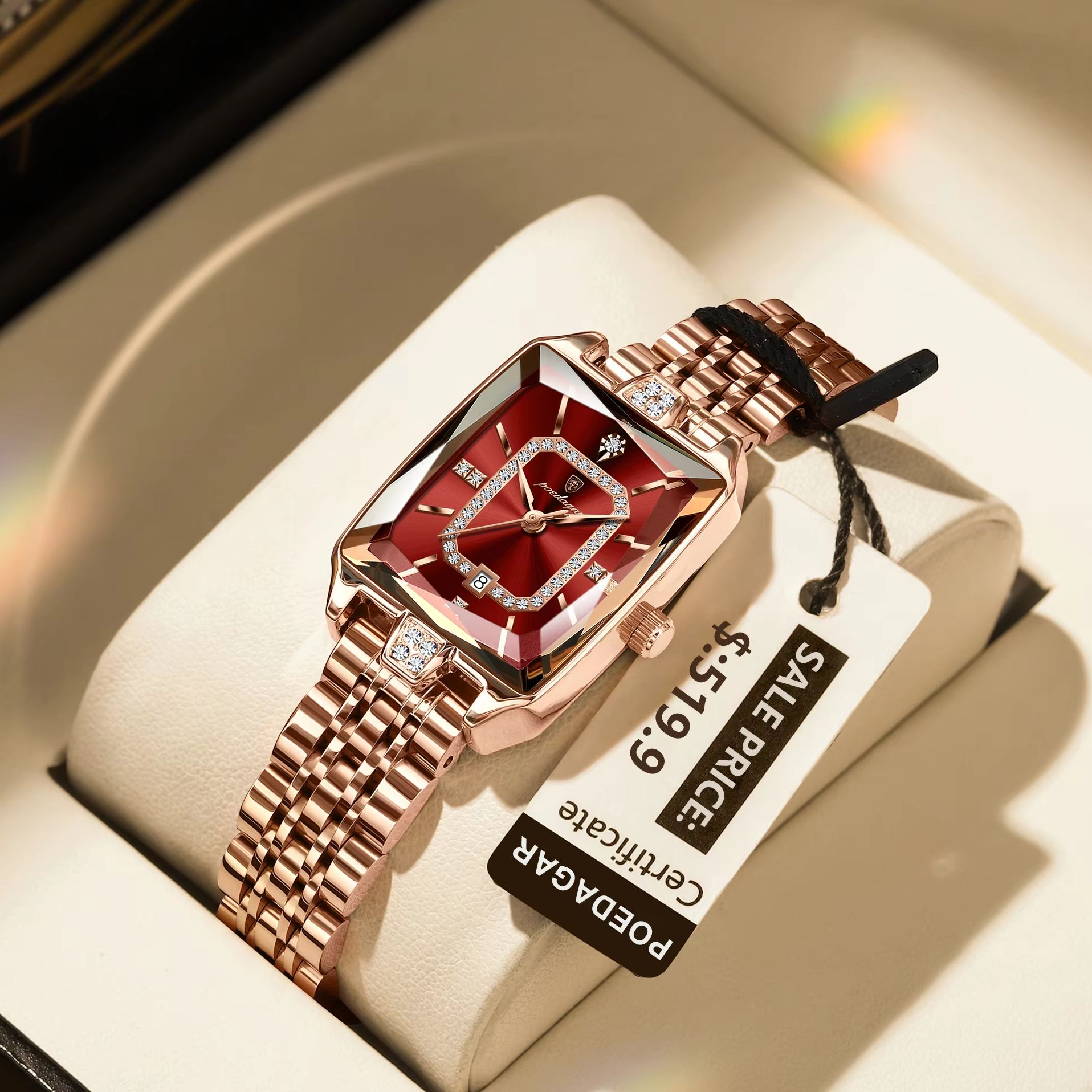 POEDAGAR موضة أنيقة ساعة يد نس - مراجعة Luxury Watch Girl وسعره