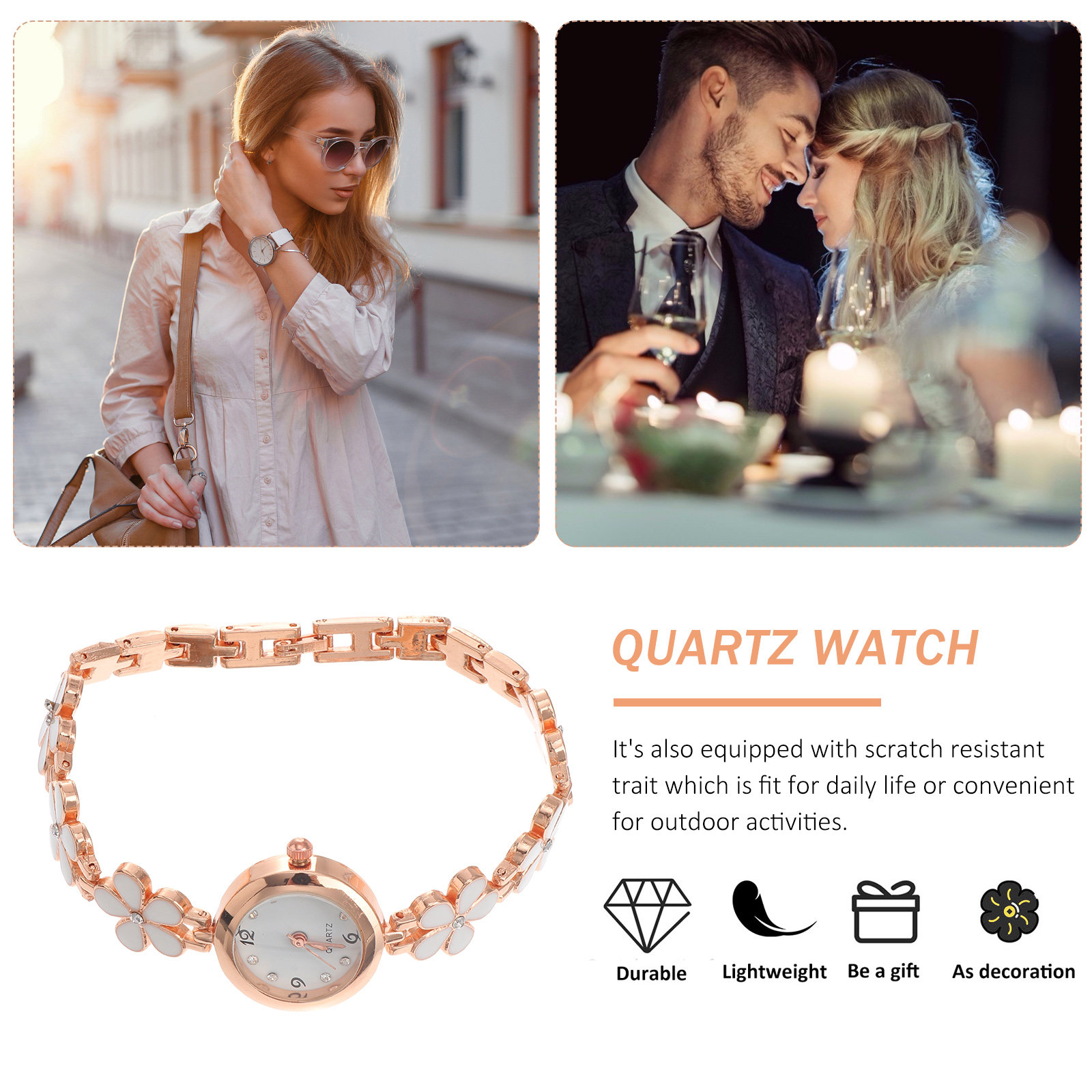 ساعة أنيقة بسوار أبيض مقاومة ل - مراجعة Luxury Watch Women وسعره