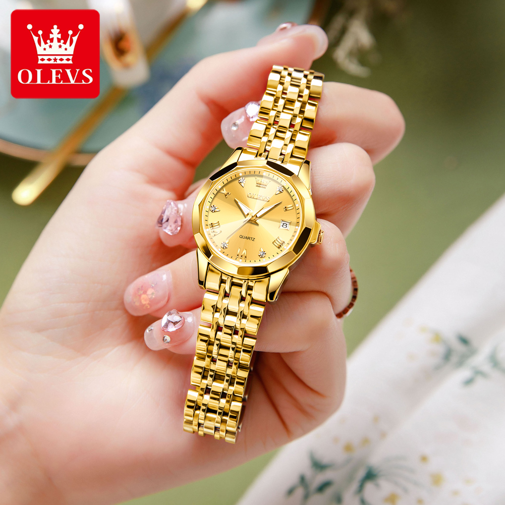 ساعة OLEVS Fashion Golden للنس - مراجعة Luxury Watch Girl وسعره