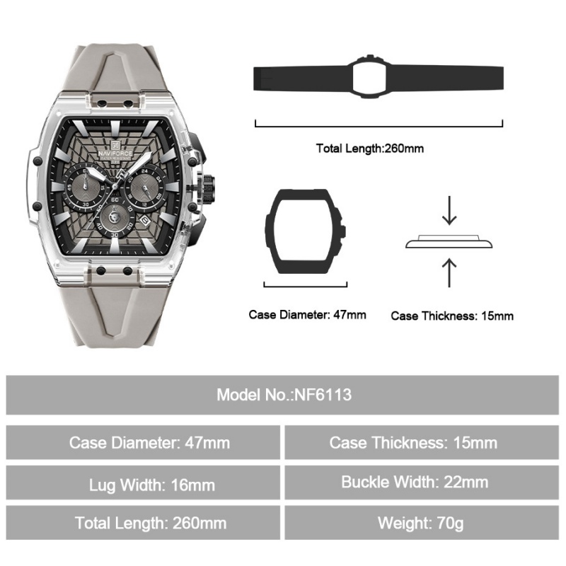 ساعة نافي فورس NF6113 للرجال م - مراجعة Minute Repeater Watch وسعره